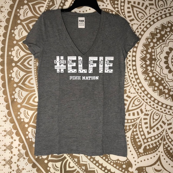PINK Victoria's Secret Tops - VS PINK #ELFIE V NECK